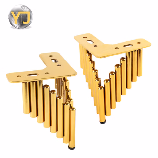 Pieds de table d'angle dorés pour meubles de nouveau style