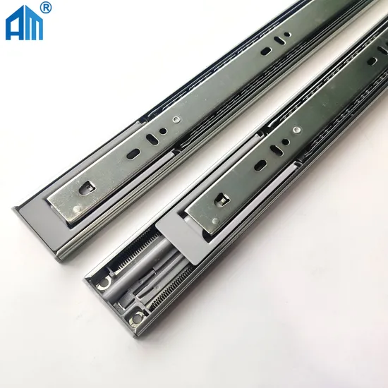Furniture Hardware Cabinet Hardware 45mm Double Spring Telescopic Channel Soft Closing Full Extension Ball Bearing Drawer Slide