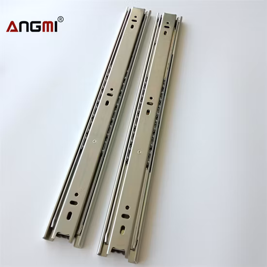 Furniture Hardware Cabinet Hardware 45mm Double Spring Telescopic Channel Soft Closing Full Extension Ball Bearing Drawer Slide