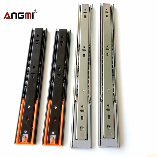 Furniture Hardware Cabinet Hardware 45mm Double Spring Telescopic Channel Soft Closing Full Extension Ball Bearing Drawer Slide