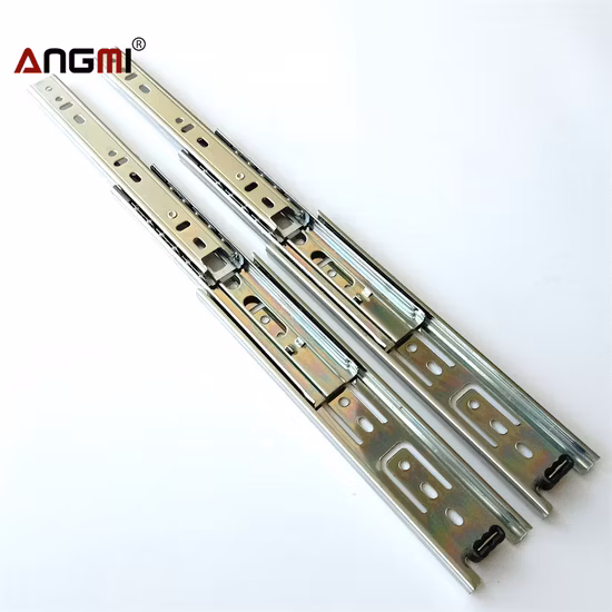 Furniture Hardware Cabinet Hardware 45mm Double Spring Telescopic Channel Soft Closing Full Extension Ball Bearing Drawer Slide