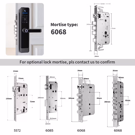 Serrure de porte intelligente à poignée coulissante numérique électronique Tuya de Guangdong avec caméra