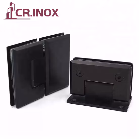 Charnières de porte de douche noires mates, quincaillerie en verre sans cadre, charnières de fixation pivotantes pour porte de douche