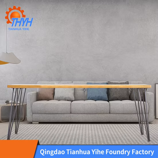 Pieds de table basse de banc de parc en métal de revêtement en poudre brossé de qualité supérieure